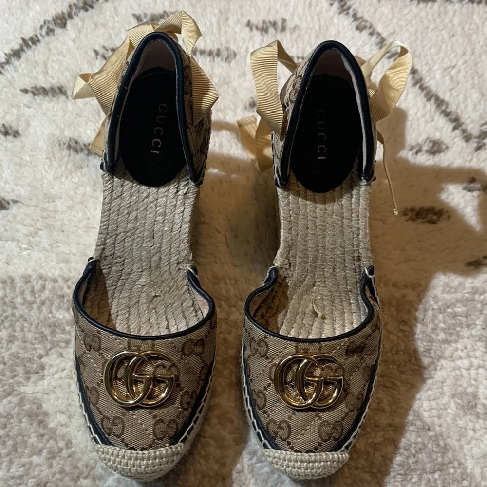 Gucci GG matelassé platform espadrille